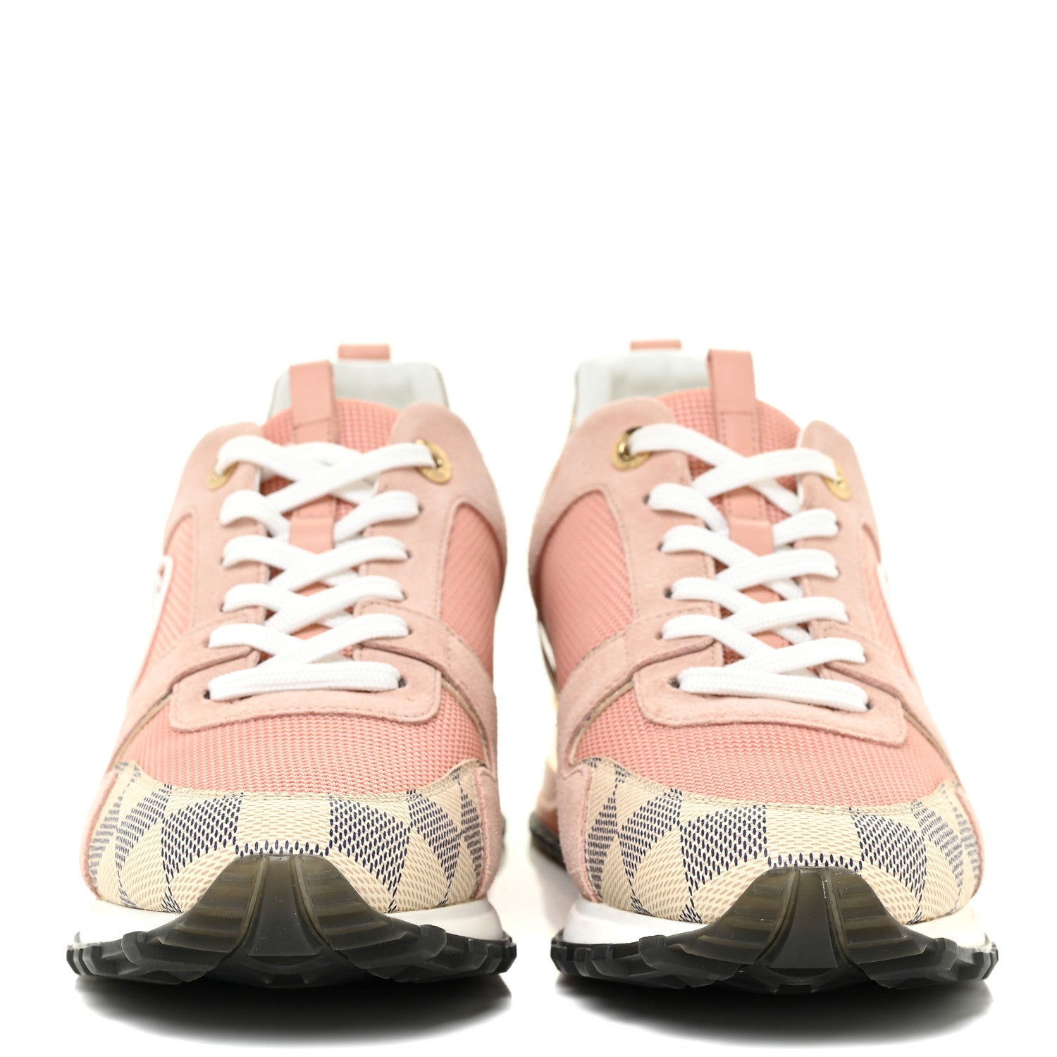 Louis Vuitton Suede Damier Azur Run Away Sneakers 40 Pink 2 of 10