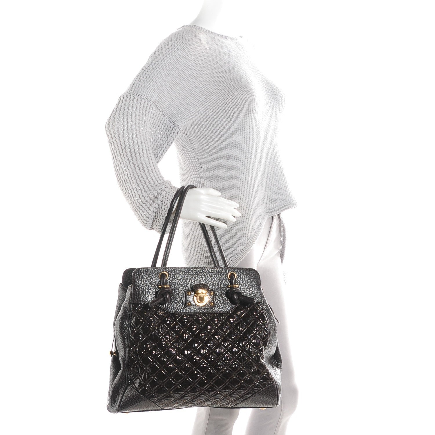 Marc Jacobs Patent Quilted N/S Swagger Tote Brown 2 of 7