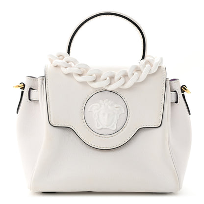 Versace Calfskin Small La Medusa Top Handle Handbag Optical White 1 of 12