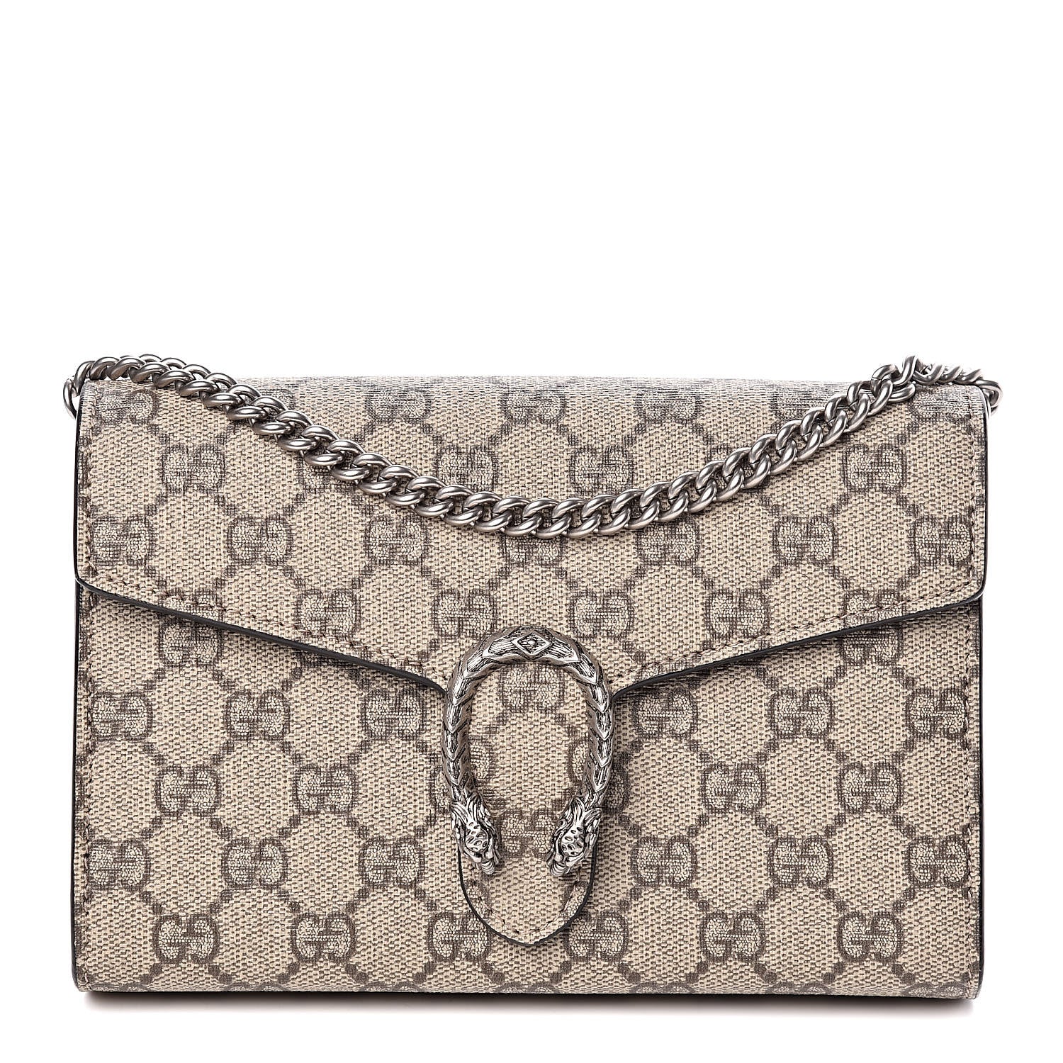 Gucci GG Supreme Monogram Mini Dionysus Chain Wallet Beige Black 1 of 10