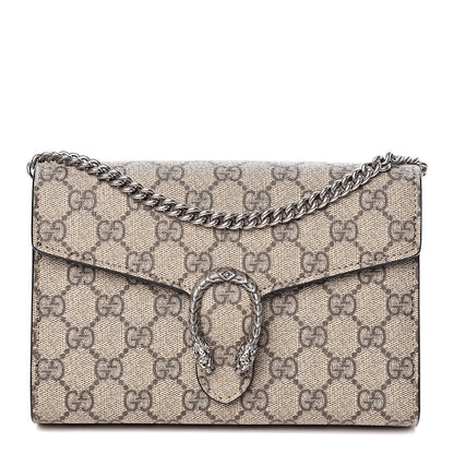 Gucci GG Supreme Monogram Mini Dionysus Chain Wallet Beige Black 1 of 10