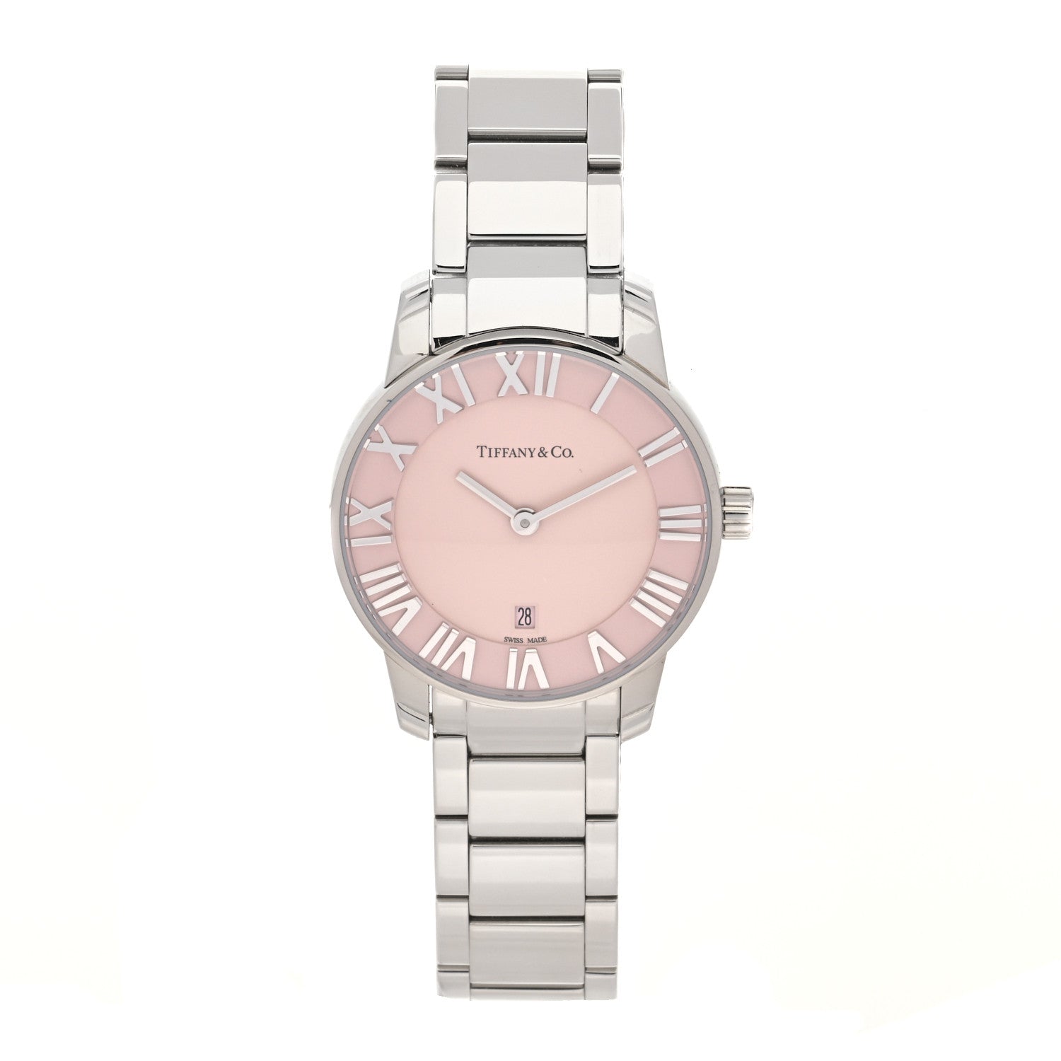 Tiffany Stainless Steel 29mm Atlas 2-Hand Quartz Watch Pink 1 of 5