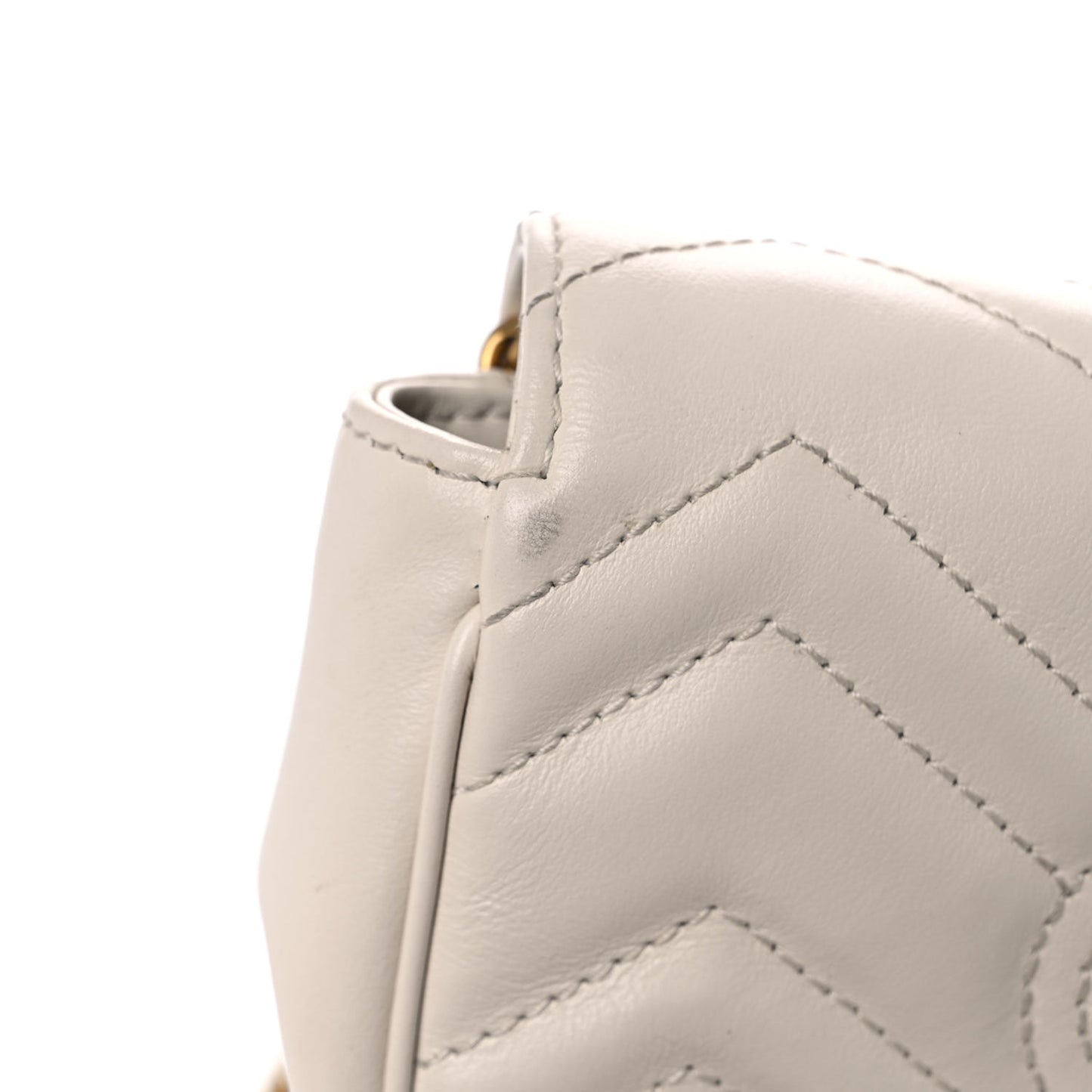 Calfskin Matelasse Super Mini GG Marmont Shoulder Bag White