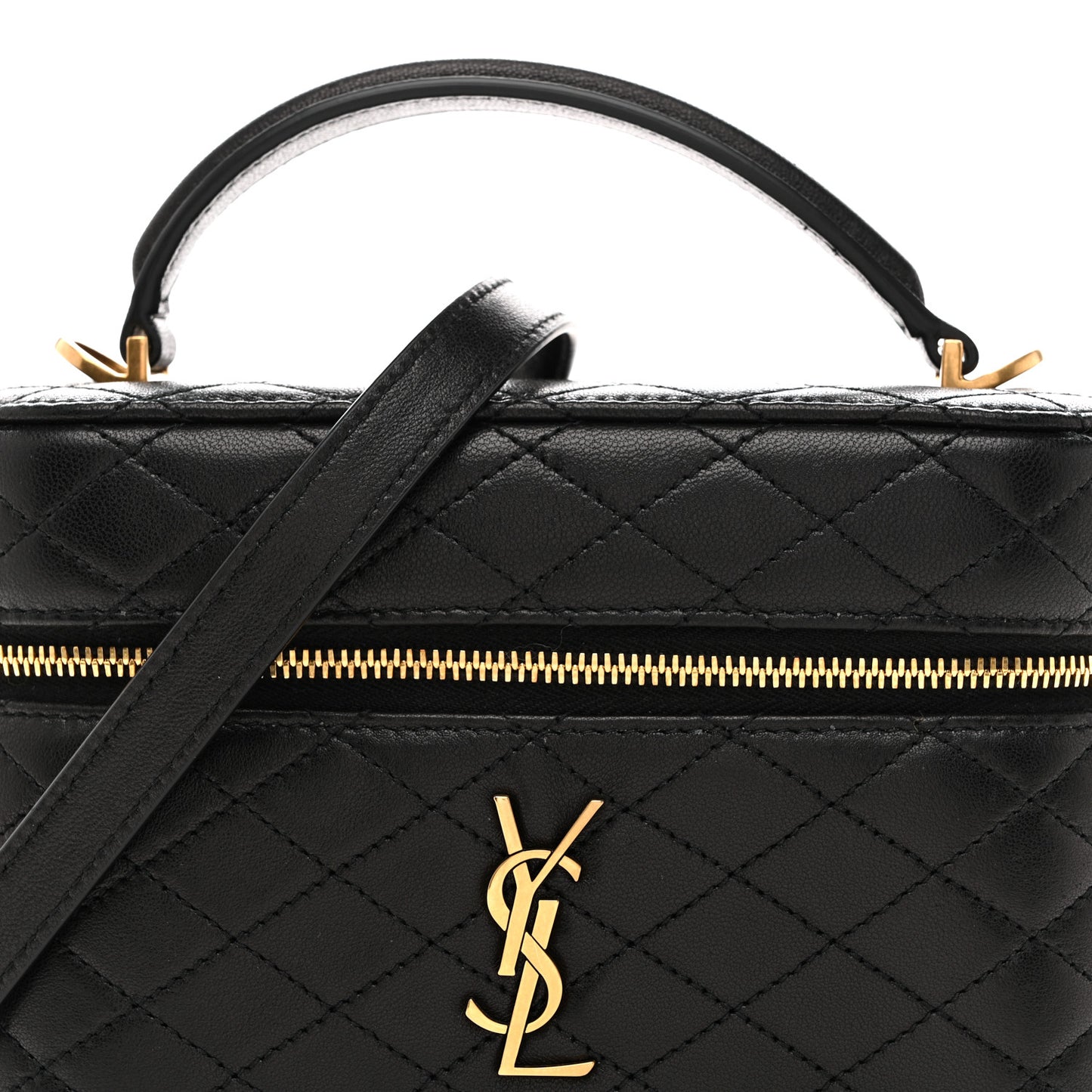 Lambskin Quilted Mini Gaby Vanity Case Black