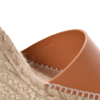 Hermes Calfskin Tivoli Espadrille Wedge Sandals 38 Naturel 8 of 9