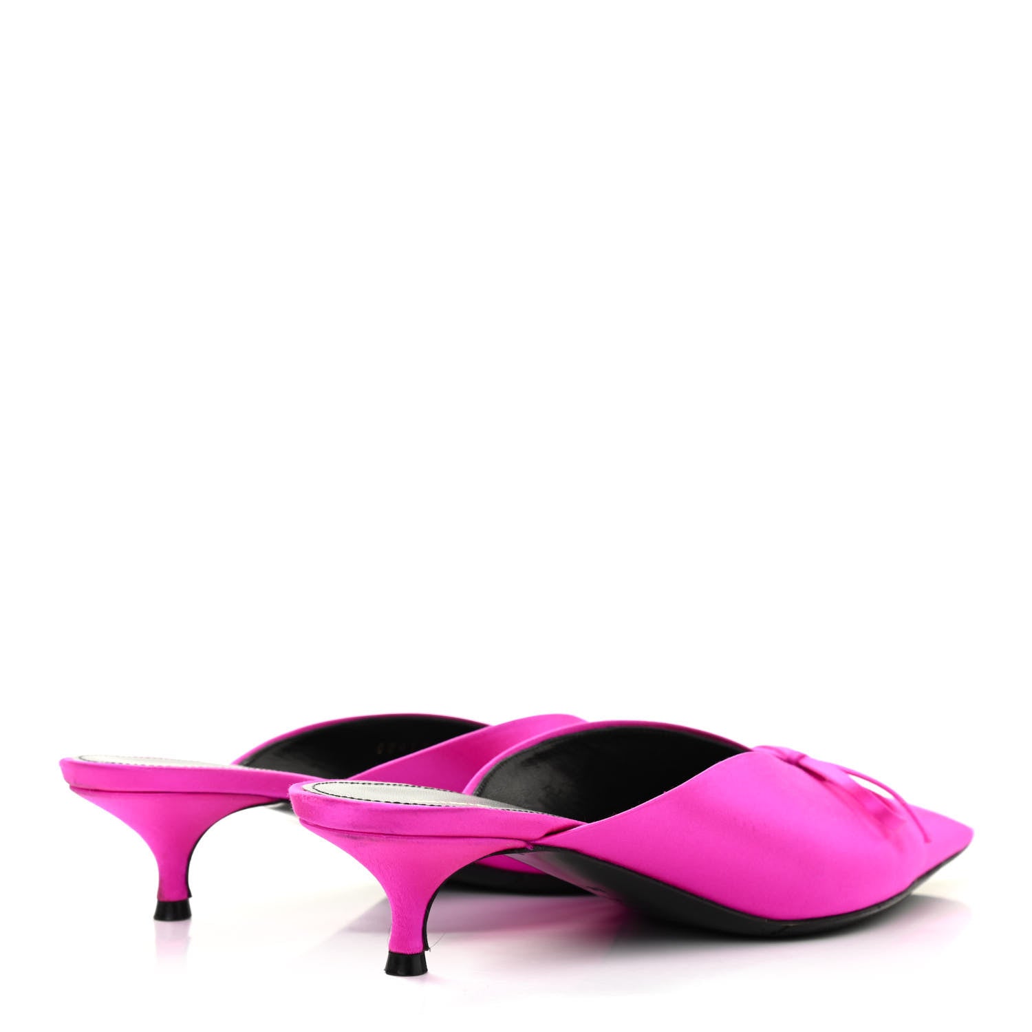 Balenciaga Satin Pointed Toe Knife 40mm Mules 38.5 Rose Fuchsia 4 of 11