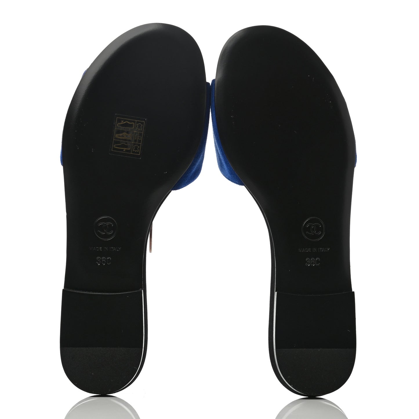 Suede Camellia Sandal Mule 36 Blue