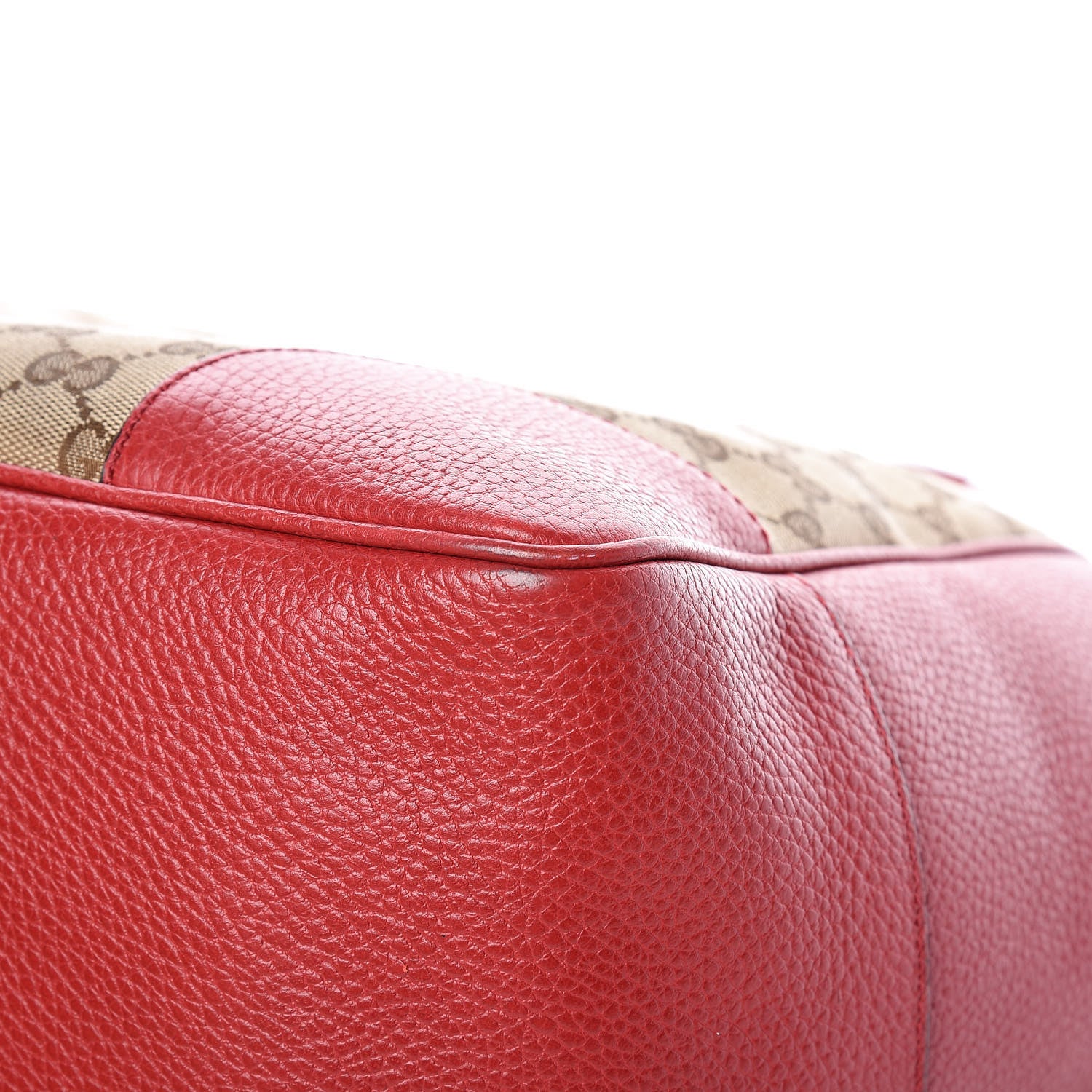 Gucci Monogram Bree Zippered Tote Beige Red 12 of 14