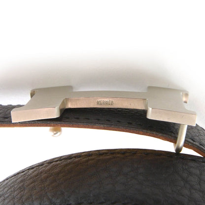 Hermes Thin Reversible H Belt 65 Noir Natural 3 of 5