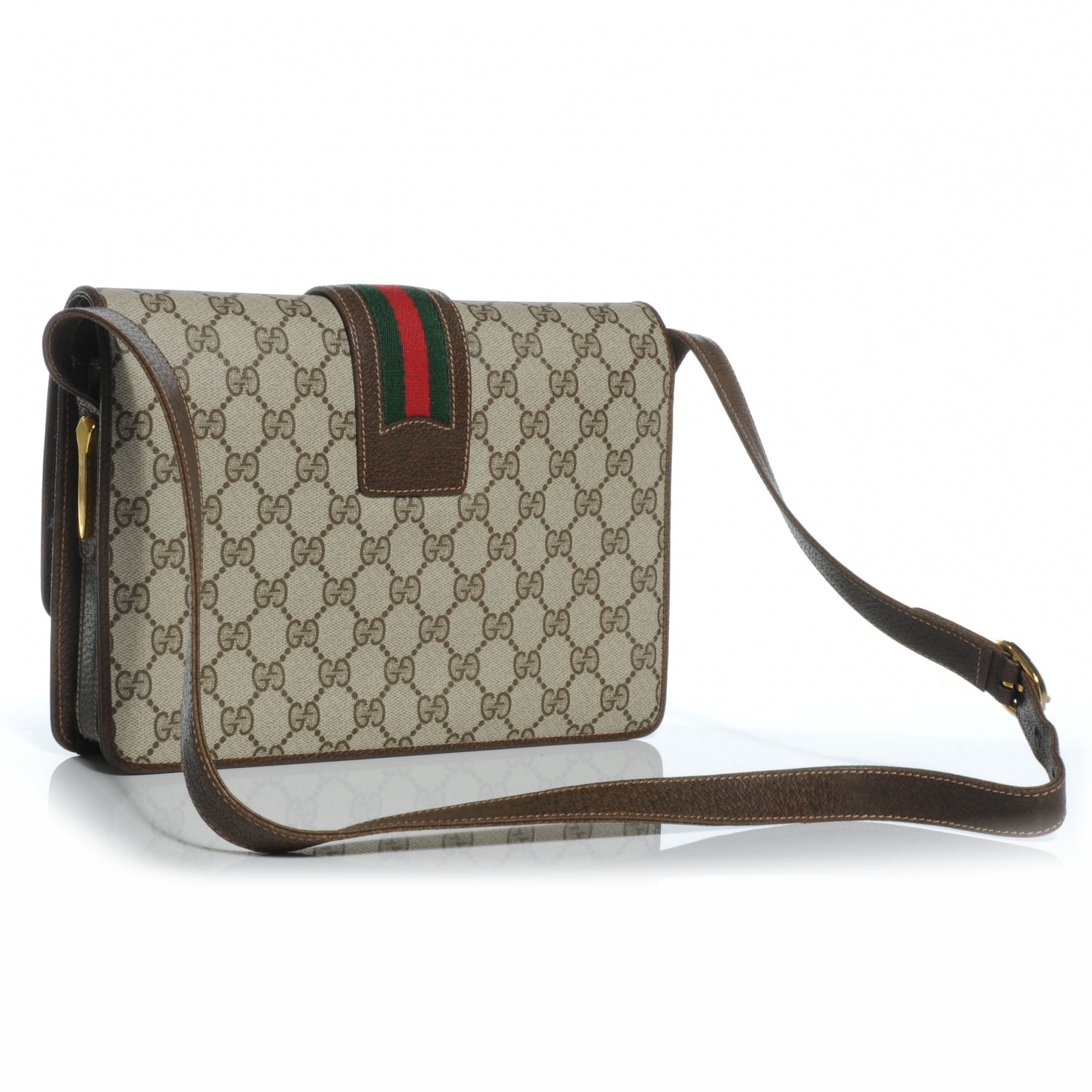 Gucci Monogram Web Shoulder Bag Brown 3 of 6