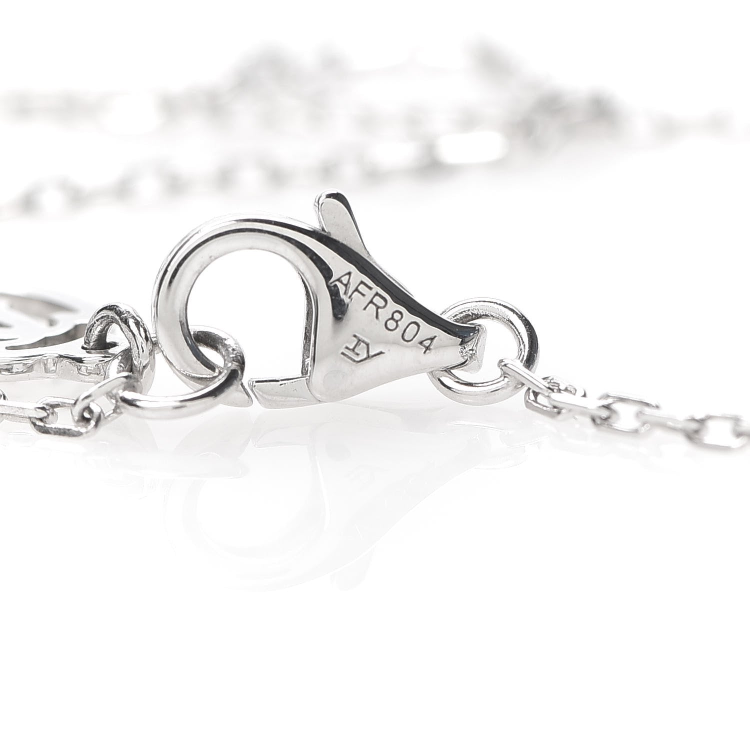 Cartier 18K White Gold Diamond Legers 3 Heart Motif Necklace 5 of 5