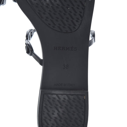 Hermes Rubber Chaine d'Ancre Rivage Sandals 38 Black 6 of 13