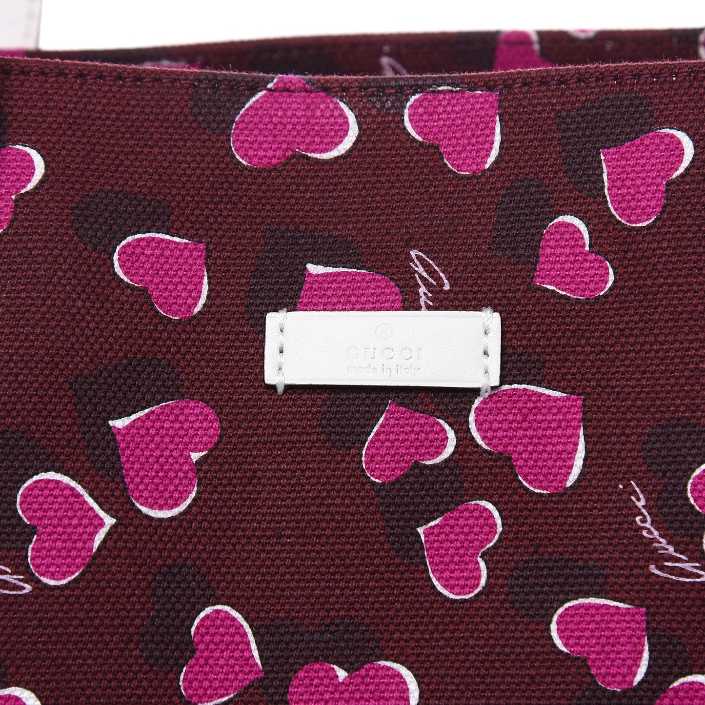 Canvas Heartbeat Print Medium Tote New Wine