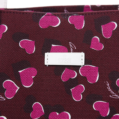 Gucci Canvas Heartbeat Print Medium Tote New Wine 9 of 11