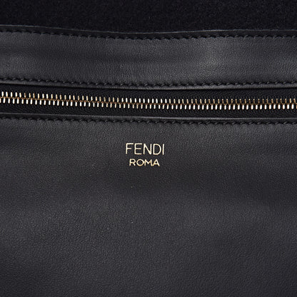 Fendi X FILA Glazed Fabric FF 1974 Mania Large Shopping Tote Bag Mogano Panna White 6 of 10