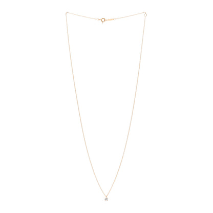 Tiffany 18K Rose Gold Diamond .20ct Solitaire Pendant Necklace 3 of 5