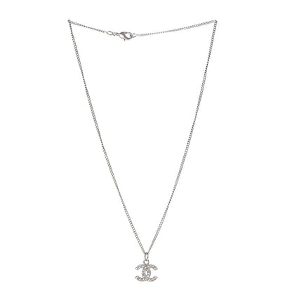Chanel Crystal Timeless CC Necklace Silver 3 of 6