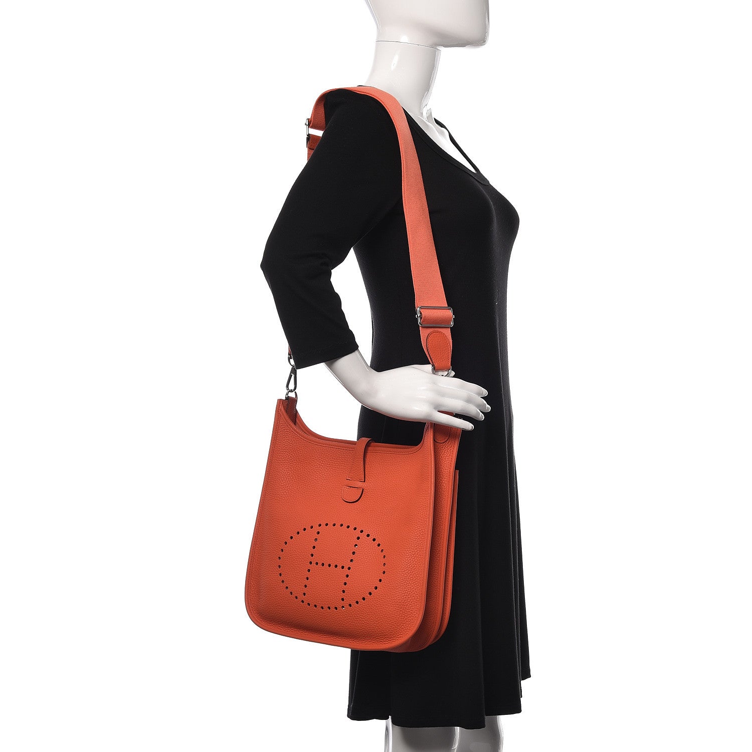 Hermes Taurillon Clemence Evelyne III PM Orange Poppy 2 of 12