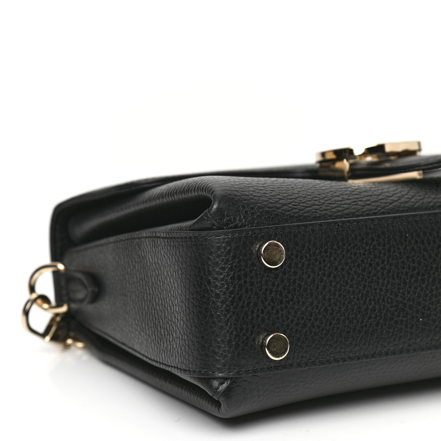 Gucci Dollar Calfskin Interlocking G Top Handle Shoulder Bag Black 8 of 9