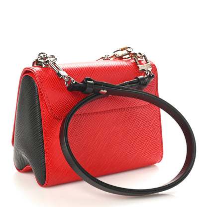 Louis Vuitton Epi Twist Bi-Color Love Lock Charm Shoulder Bag PM Red Black 2 of 8