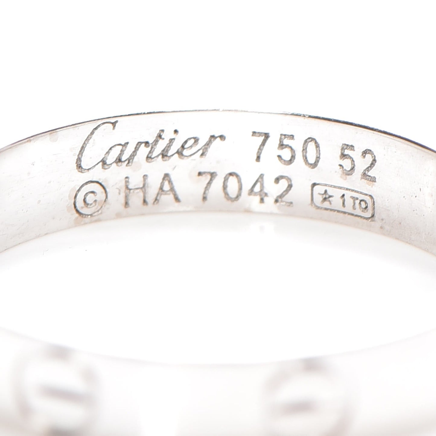 18K White Gold 3.5mm LOVE Wedding Band Ring 52 6