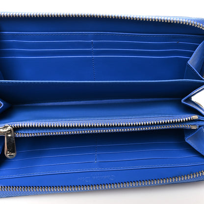 Christian Dior Patent Cannage Large Lady Dior Continental Zip Wallet Blue 5 of 10