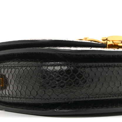 Gucci Snakeskin Mini Sylvie 1969 Messenger Bag Black 9 of 16
