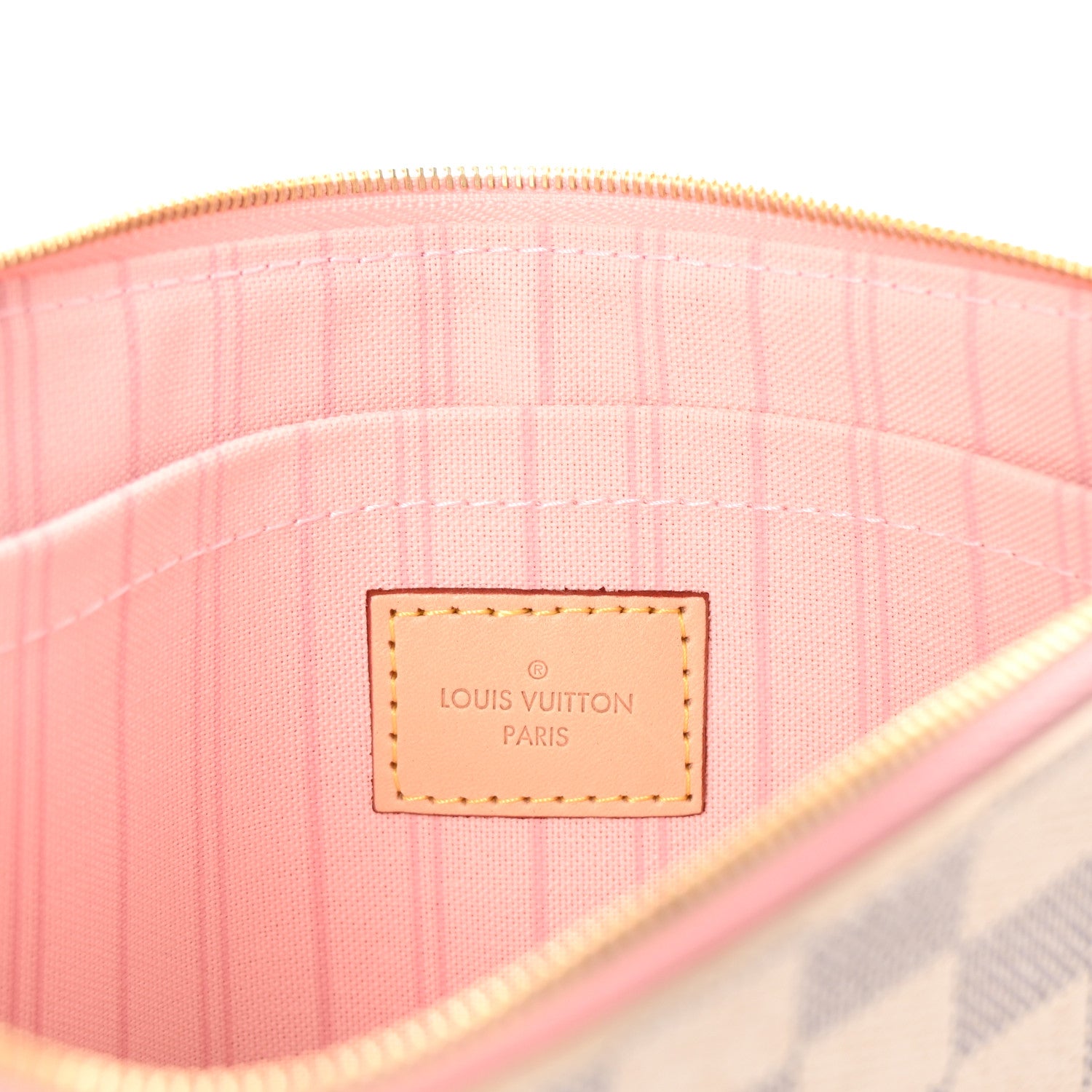 Louis Vuitton Damier Azur Neverfull MM GM Pochette Rose Ballerine 6 of 6