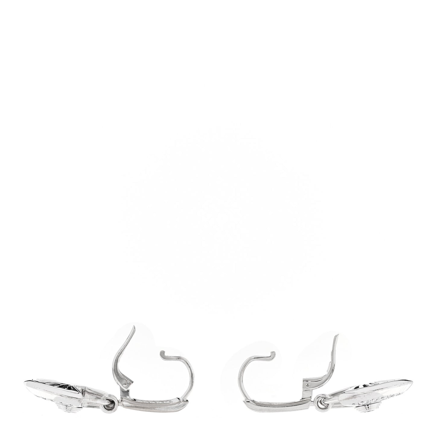 18K White Gold Diamond Amulet Pave Earrings