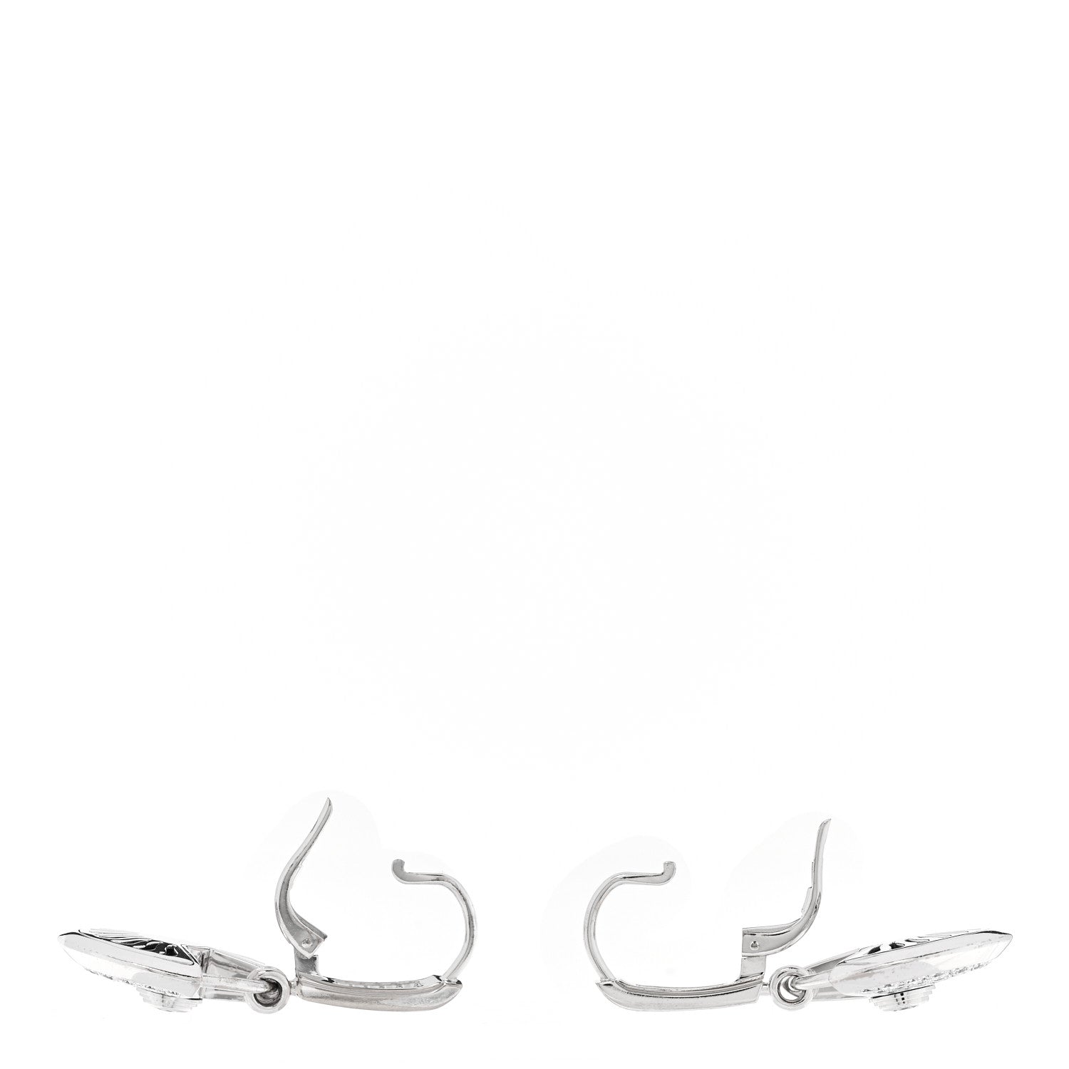 Cartier 18K White Gold Diamond Amulet Pave Earrings 3 of 4