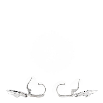 Cartier 18K White Gold Diamond Amulet Pave Earrings 3 of 4