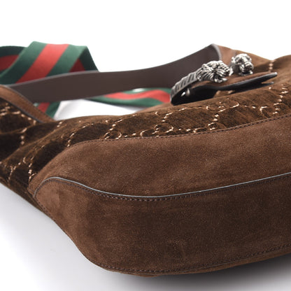 Gucci Velvet GG Monogram Web Medium Dionysus Hobo Brown 8 of 10