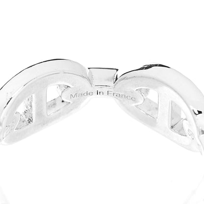 Hermes Sterling Silver PM Chaine d'Ancre Enchainee Band Ring 55 7.25 5 of 9