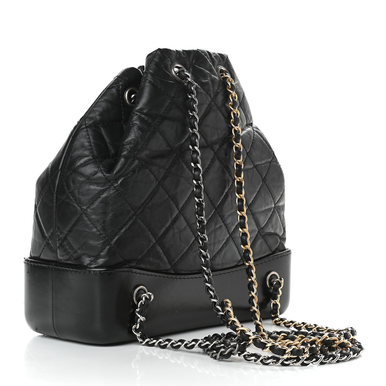Chanel Aged Calfskin Quilted Small Gabrielle Backpack Black 3 of 10