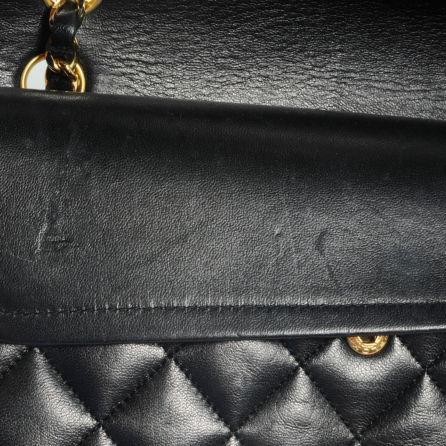 Lambskin Medium Double Flap Black
