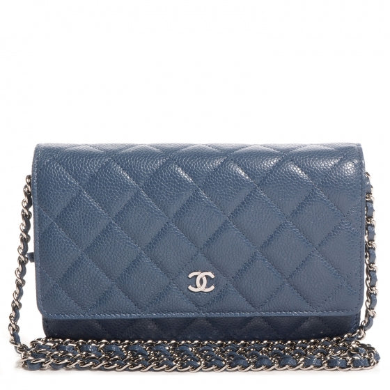 Chanel Caviar Wallet on Chain WOC Blue 1 of 9