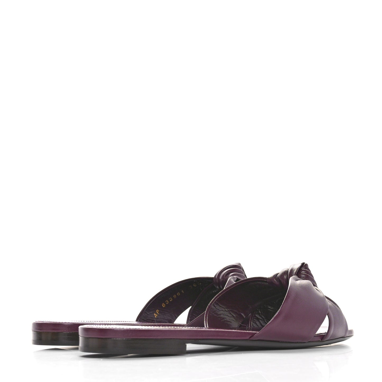 Incrociato Muriel Bianca Slide Sandals 36.5 Wine Red
