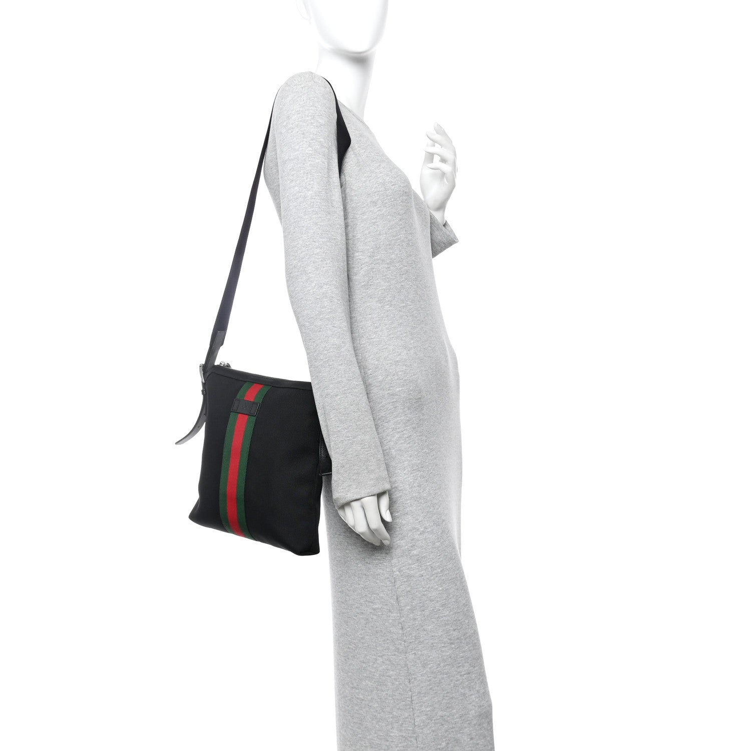 Gucci Techno Canvas Web Messenger Bag Black 2 of 13