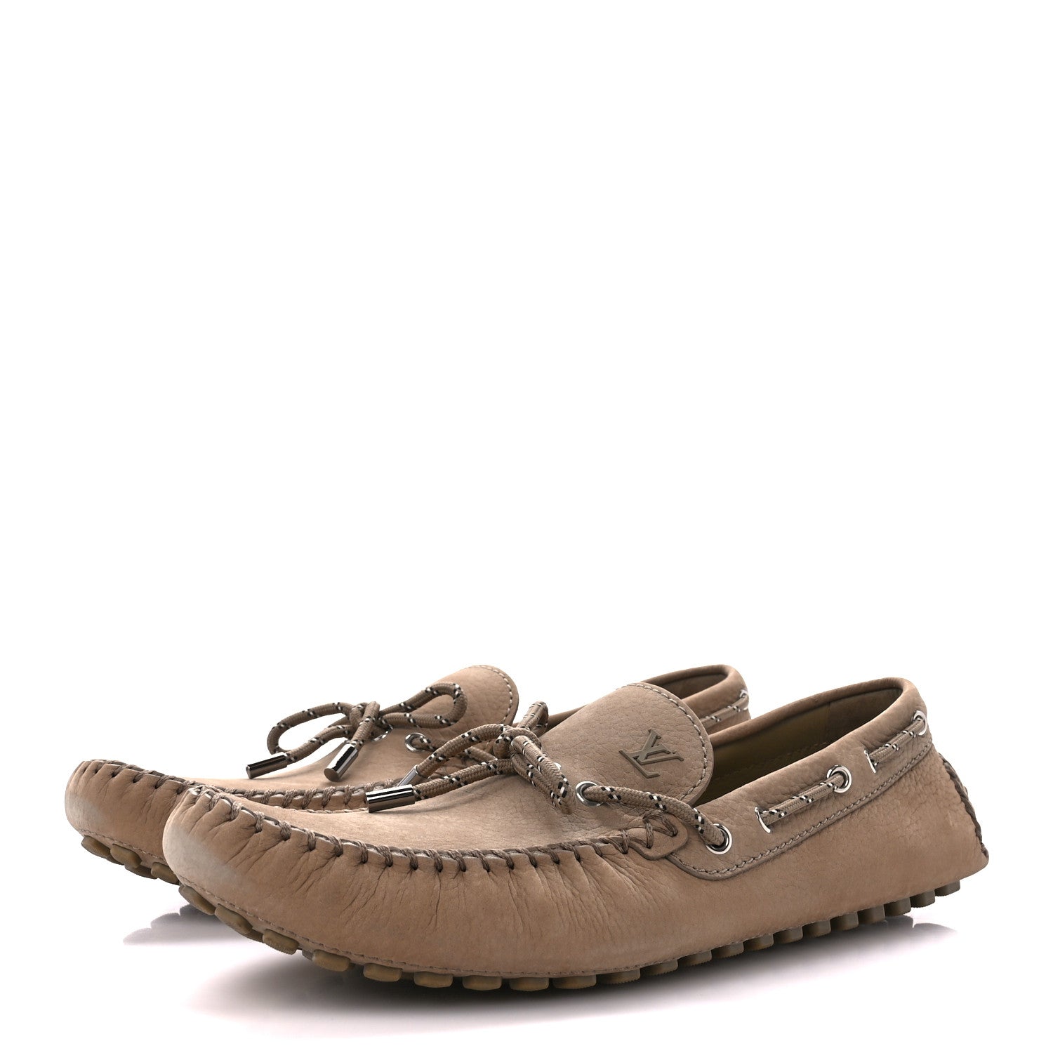 Louis Vuitton Suede Mens Arizona Car Shoe Moccasin Loafers 12 Taupe 3 of 11