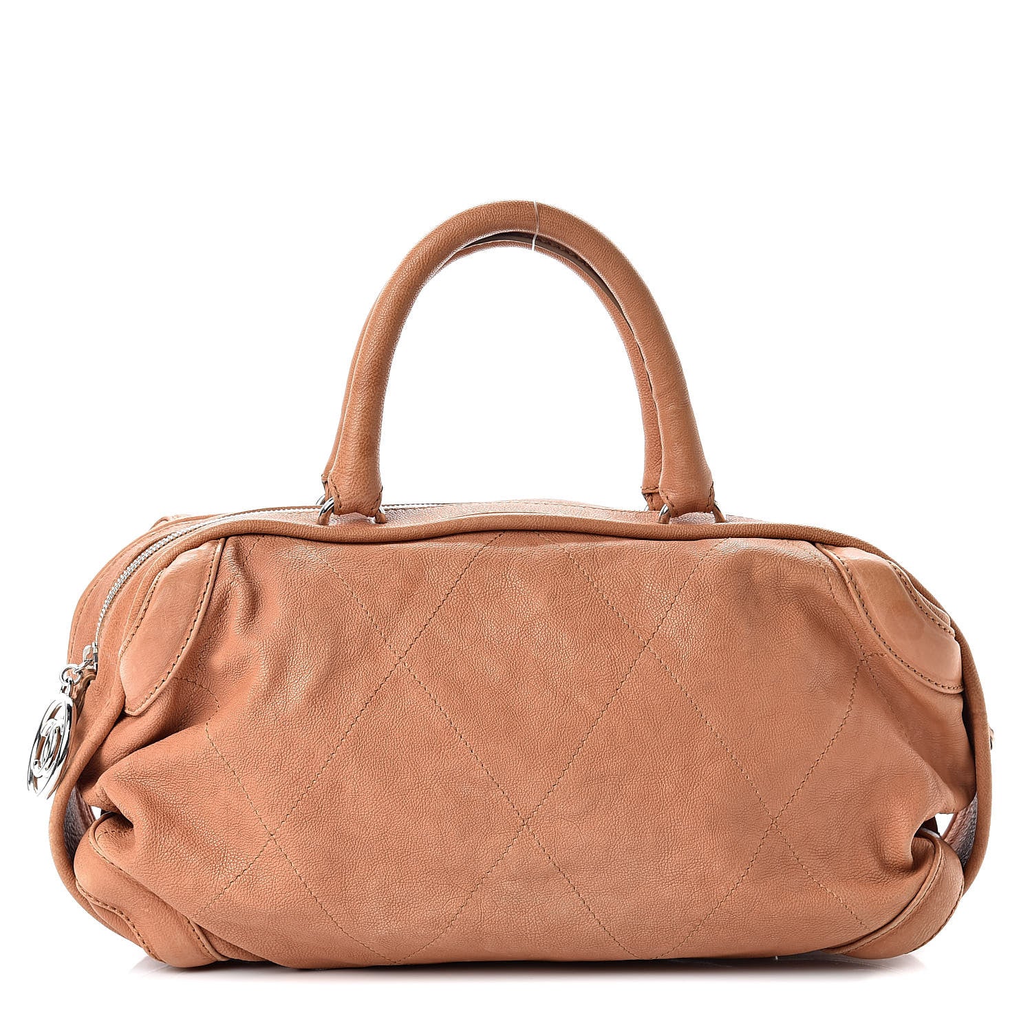 Chanel Calfskin Stitched Bowler Light Brown 1 of 14