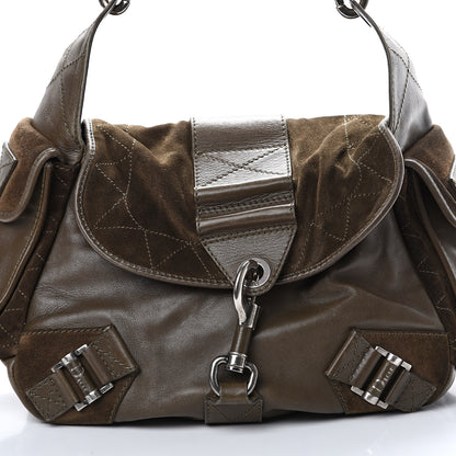 Christian Dior Calfskin Suede Rebelle Hobo Green 15 of 16
