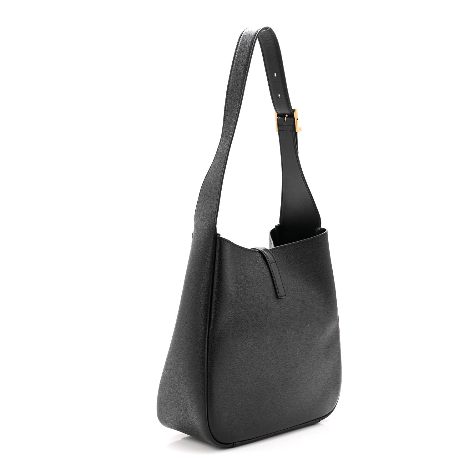 Saint Laurent Grained Calfskin Small Le 5 A 7 Soft Hobo Black 3 of 11
