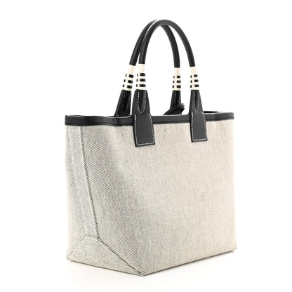 Hermes Military Toile Canvas Swift Steeple 25 Bag Ecru Black 3 of 12