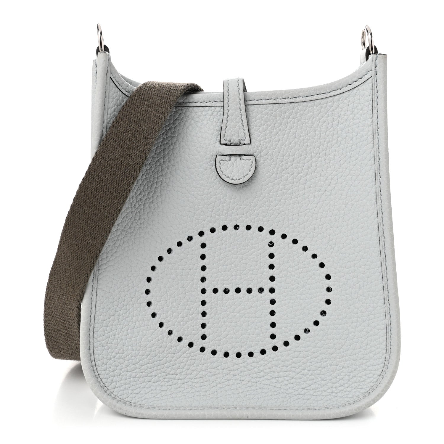 Hermes Taurillon Clemence Amazone Evelyne TPM Bleu Pale Etain 1 of 12