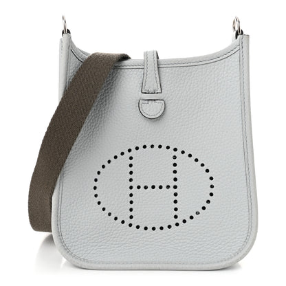 Hermes Taurillon Clemence Amazone Evelyne TPM Bleu Pale Etain 1 of 12