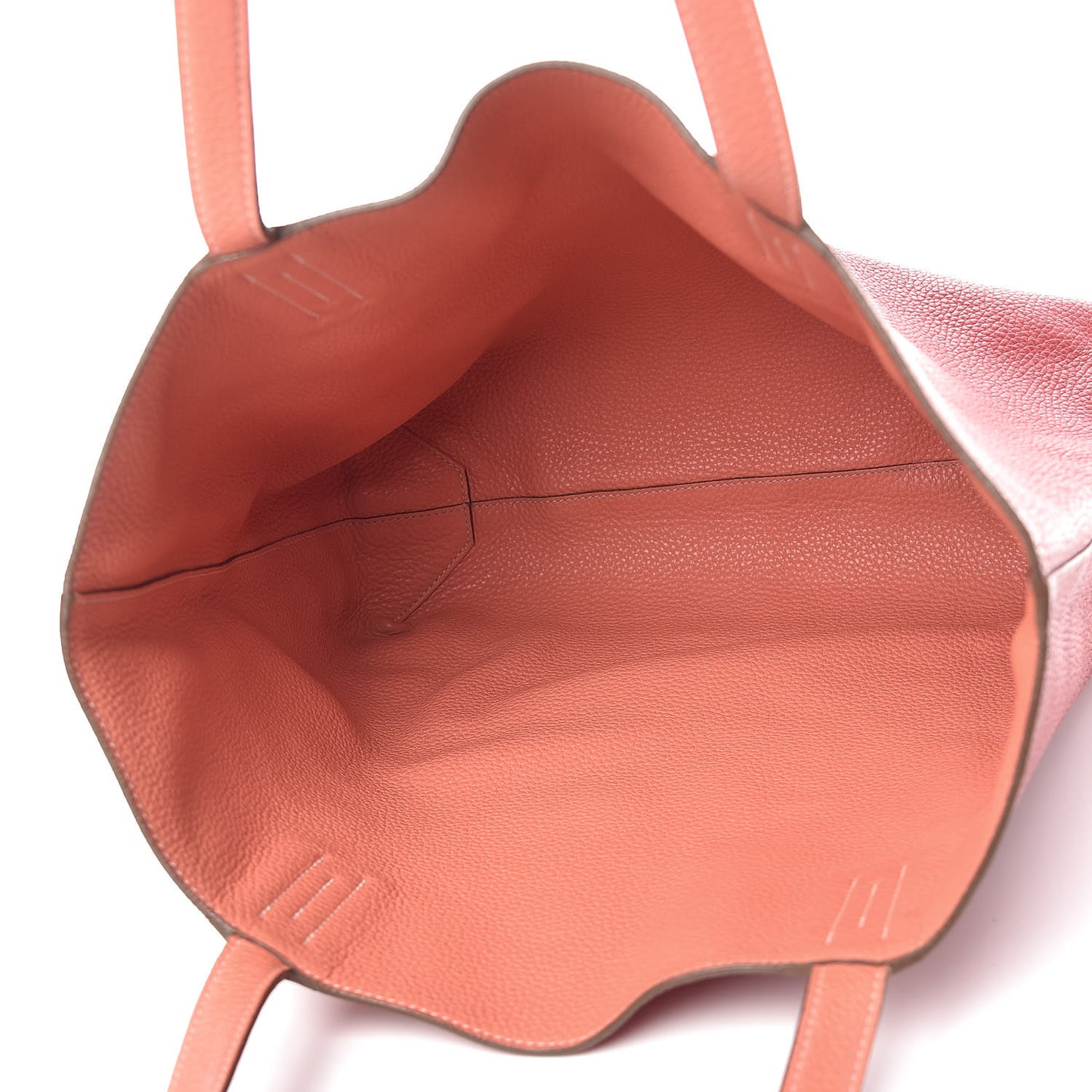 Taurillon Clemence Double Sens Reversible Tote 36 Rouge Casaque Crevette