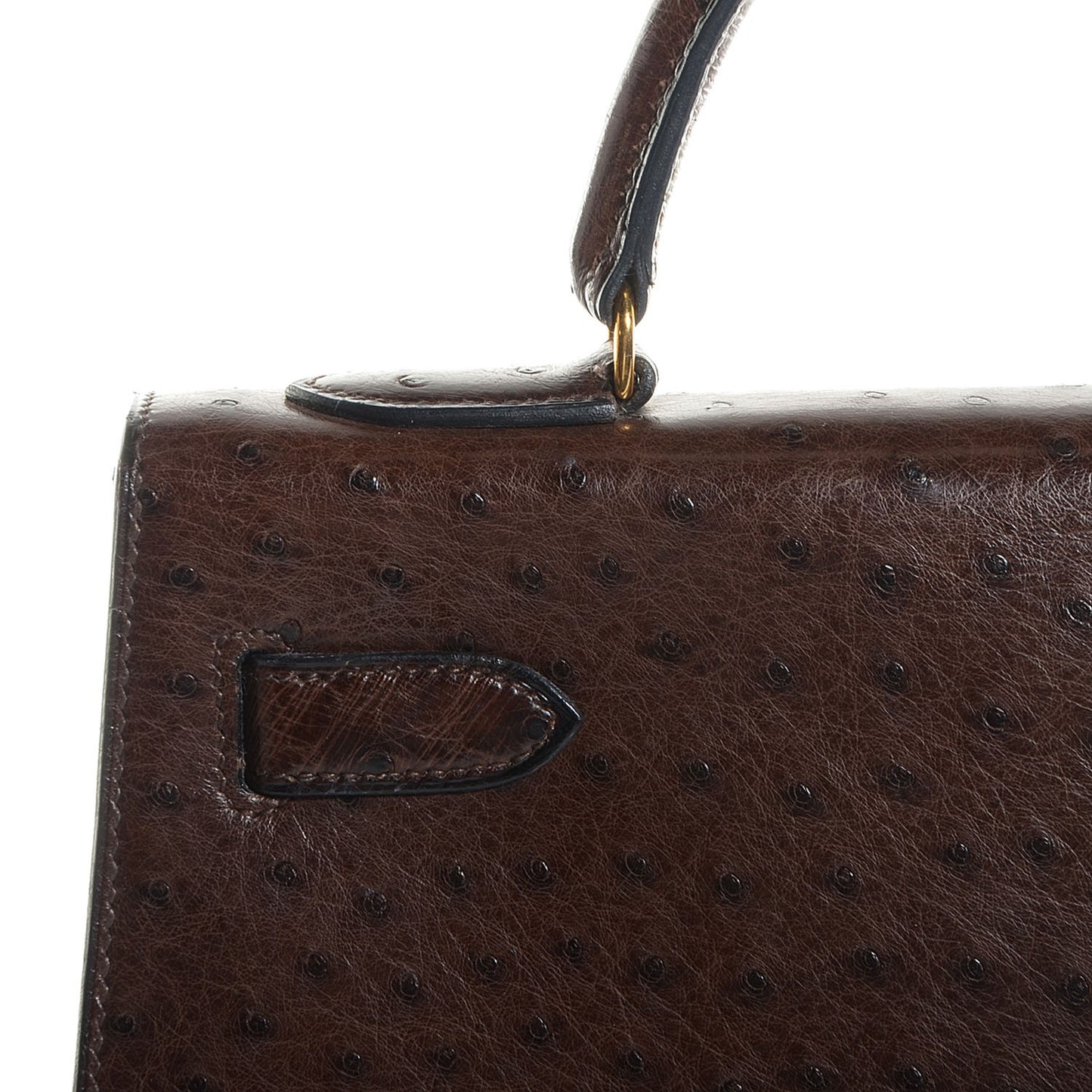 Ostrich Kelly Sellier 32 Chocolate