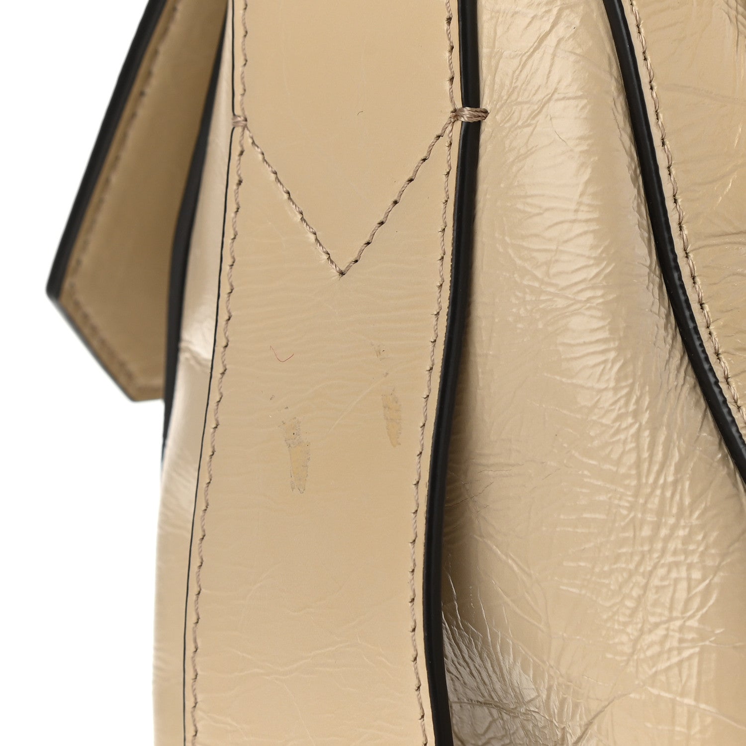 Givenchy Creased Patent Calfskin Medium ID Flap Beige 9 of 11