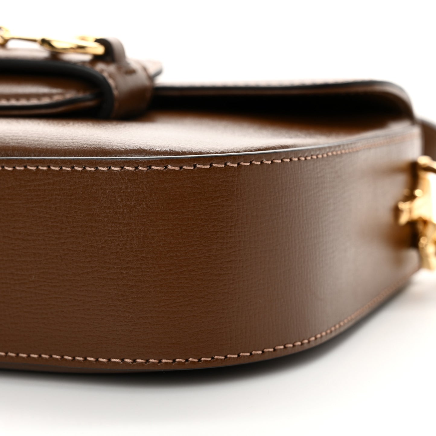 Azalea Calfskin Web Mini Horsebit 1955 Shoulder Bag Brown Sugar