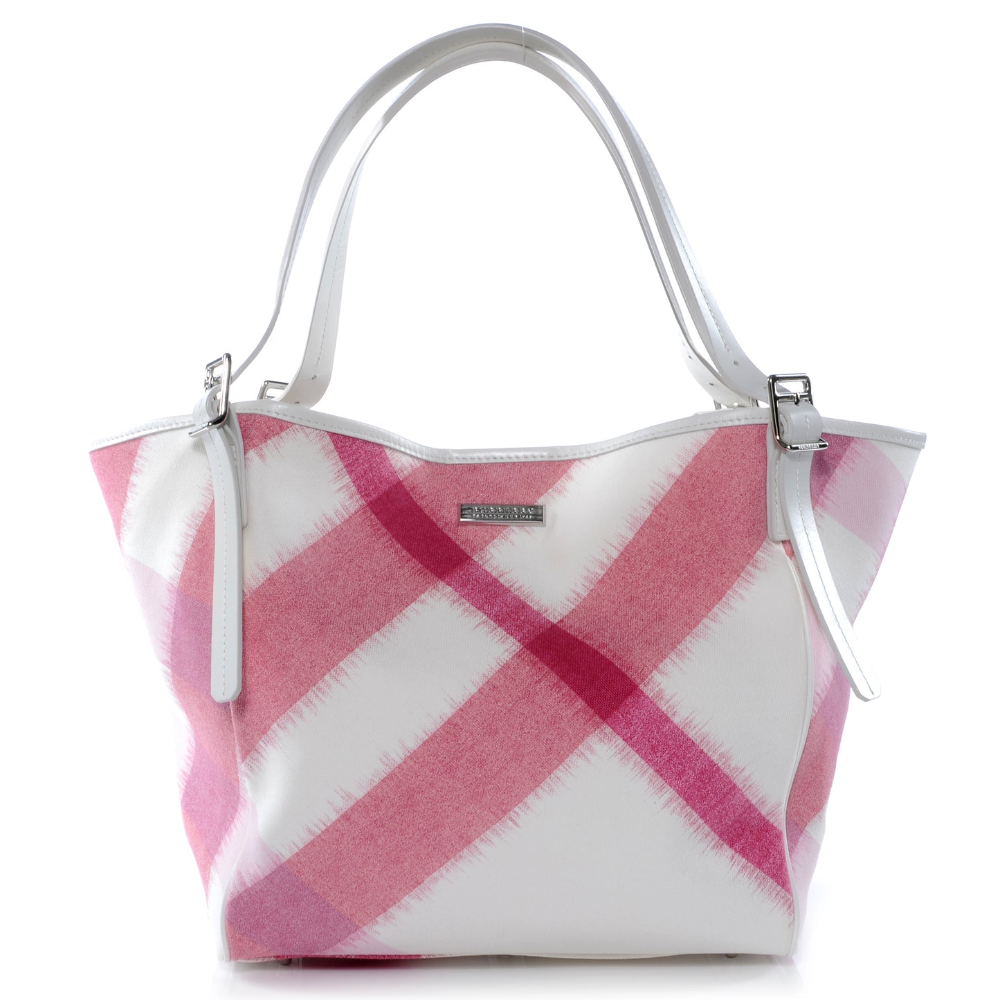 Canvas Ikat Check Tote Tea Rose